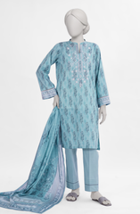 3 PIECE - EMBROIDERED LAWN STITCHED