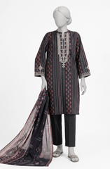 3 PIECE - EMBROIDERED LAWN STITCHED