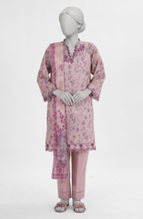 3 PIECE - EMBROIDERED LAWN STITCHED