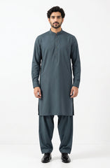 CHARCOAL-TEAL BLENDED KAMEEZ SHALWAR