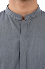 LIGHT STEEL BLUE BLENDED EMBROIDERED KAMEEZ SHALWAR