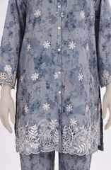 EMBROIDERED PRINTED CAMBRIC STITCHED 2 PIECE
