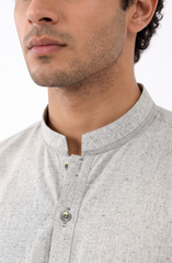 IVORY EMBROIDERED BLENDED KAMEEZ SHALWAR