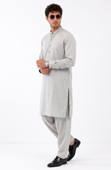 IVORY EMBROIDERED BLENDED KAMEEZ SHALWAR