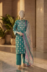 EMBROIDERED PRINTED CAMBRIC STITCHED 3 PIECE