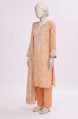 EMBROIDERED PRINTED CAMBRIC STITCHED 3 PIECE