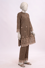 EMBROIDERED PRINTED CAMBRIC STITCHED 2 PIECE