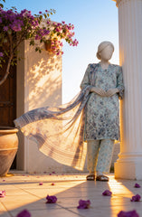 EMBROIDERED PRINTED CAMBRIC STITCHED 3 PIECE