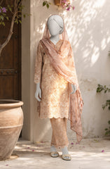EMBROIDERED PRINTED CAMBRIC STITCHED 3 PIECE