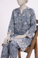 EMBROIDERED PRINTED CAMBRIC STITCHED 2 PIECE
