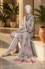 EMBROIDERED PRINTED LAWN STITCHED 3 PIECE