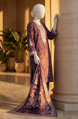 EMBROIDERED PRINTED LAWN STITCHED 3 PIECE