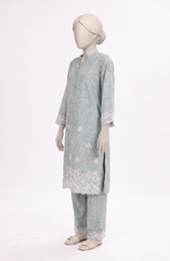 EMBROIDERED PRINTED CAMBRIC STITCHED 2 PIECE