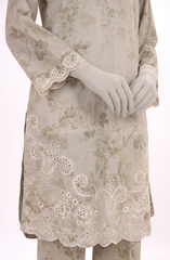 EMBROIDERED PRINTED CAMBRIC STITCHED 2 PIECE