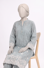EMBROIDERED PRINTED CAMBRIC STITCHED 2 PIECE