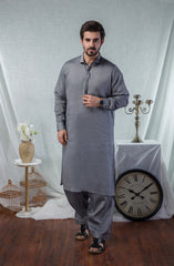 MEN KAMEEZ SHALWAR SEMI FORMAL GREY (6633877274798)