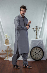 MEN KAMEEZ SHALWAR SEMI FORMAL GREY (6633877274798)