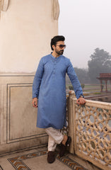 SUMMER'22 MEN KURTA PRINTED BLUE