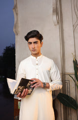 SUMMER'22 TEENS SEMI FORMAL STYLING KAMEEZ SHALWAR CREAM