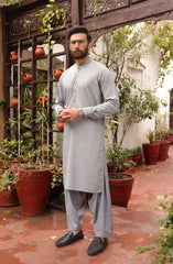 SUMMER'22 MEN CASUAL STYLING KAMEEZ SHALWAR GREY