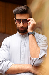 SUMMER'22 MEN CASUAL STYLING KAMEEZ SHALWAR BLUE