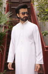 EID FESTIVE'22 MEN KAMEEZ SHALWAR SEMI FORMAL OFF WHITE