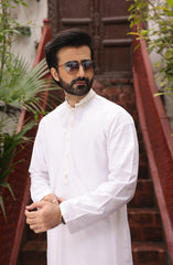 EID FESTIVE'22 MEN KAMEEZ SHALWAR SEMI FORMAL OFF WHITE