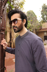 SUMMER'22 MEN CASUAL EMBROIDERY KAMEEZ SHALWAR GREY