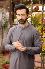 SUMMER'22 MEN CASUAL EMBROIDERY KAMEEZ SHALWAR CHARCOAL