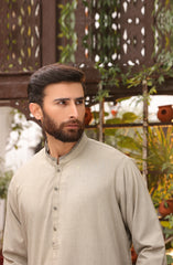SUMMER'22 MEN CASUAL STYLING KAMEEZ SHALWAR LIGHT OLIVE