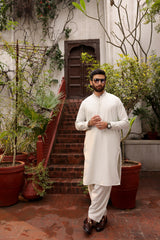 FESTIVE'22 MEN SEMI FORMAL STYLING KAMEEZ SHALWAR IVORY