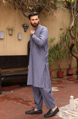 SUMMER'22 MEN CASUAL EMBROIDERY KAMEEZ SHALWAR BLUE