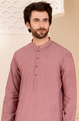 MEN KURTA PLAIN LIGHT MAROON (6655143477422)
