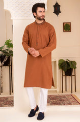 MEN KURTA PLAIN BROWN (6657161134254)