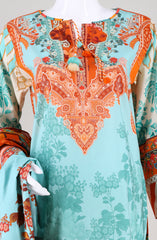 AQUA ETHNIC WITH FRONT DORI 3PC SUIT (6861124763822)