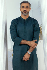 MEN KURTA PLAIN DARK GREEN