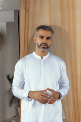 MEN KAMEEZ SHALWAR PLAIN WHITE
