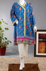 BLUE WEB LAWN PRINTED 1PC STITCH KURTI (6660872405166)