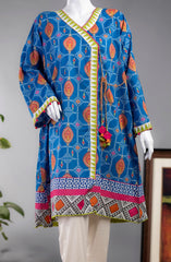 BLUE WEB LAWN PRINTED 1PC STITCH KURTI (6660872405166)