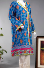 BLUE WEB LAWN PRINTED 1PC STITCH KURTI (6660872405166)