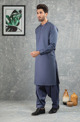 PRE WINTER'22 MEN KAMEEZ SHALWAR PLAIN DARK GREY