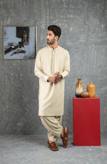 PRE WINTER'22 MEN KAMEEZ SHALWAR SEMI FORMAL LIGHT BEIGE