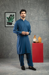 PRE WINTER'22 MEN KAMEEZ SHALWAR PLAIN BLUE