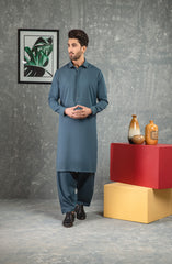 PRE WINTER'22 MEN KAMEEZ SHALWAR CASUAL TEAL