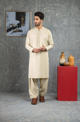 PRE WINTER'22 MEN KAMEEZ SHALWAR SEMI FORMAL LIGHT BEIGE