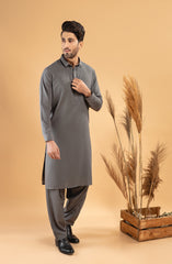 PRE WINTER'22 MEN KAMEEZ SHALWAR CASUAL DARK OLIVE