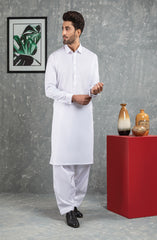 PRE WINTER'22 MEN KAMEEZ SHALWAR PLAIN WHITE