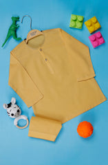 SUMMER'23 INFANT PLAIN KAMEEZ SHALWAR YELLOW