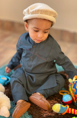 INFANT SEMI FORMAL KAMEEZ SHALWAR BOTTLE GREEN