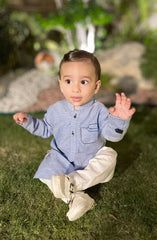 INFANT SEMI FORMAL KAMEEZ SHALWAR LIGHT BLUE